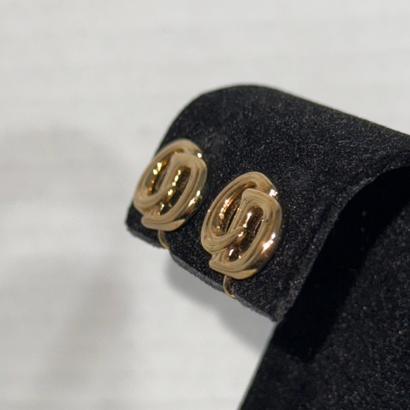 Dior Gold Interlocking C Earrings - Picture 4 of 6
